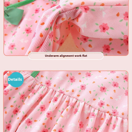 Toddler Girl Spring and Autumn Dress Long Sleeve Floral Ruffle Dresses