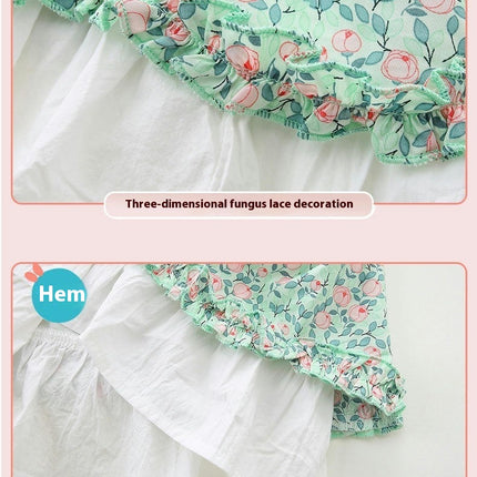 Girls Long Sleeve Dress Floral Ruffles Spring Autumn Casual Kids Clothes