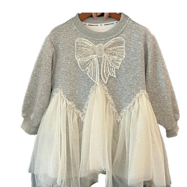 Toddler Girls Dress Long Sleeve Casual Sequins Tulle Party Dresses