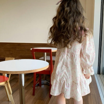 Girls Long Sleeve Dresses Spring and Autumn A Line Swing Dress