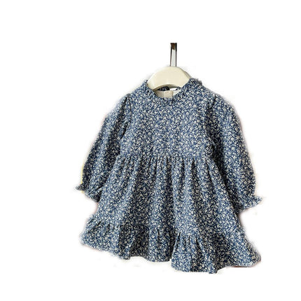 Fashion Girls Casual Floral Dress Long Sleeve A Line Twirly Dresses