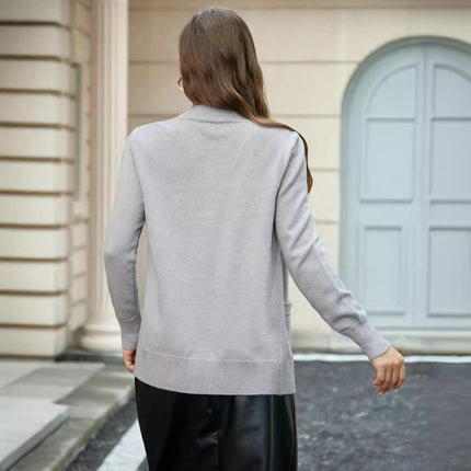 Women's Fall Long Sleeve Cardigan Casual Open Front Knit Sweater with Pockets