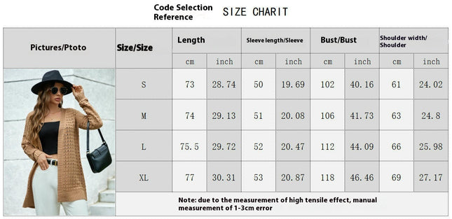 Women's Hollowout Open Front Cardigan Crochet Long Sleeve Loose Casual Sweaters