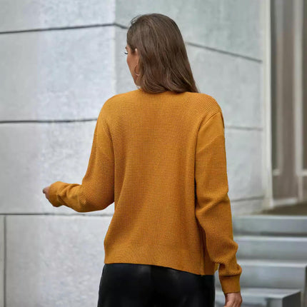 Women's Fall Open Front Cardigan Knit Button Down Long Sleeve Sweater