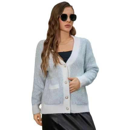 Women's Fall Cardigan Sweaters Casual V Neck Open Front Button Up Knit Outwear