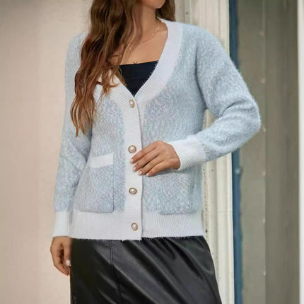 Women's Fall Cardigan Sweaters Casual V Neck Open Front Button Up Knit Outwear