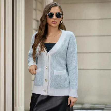 Women's Fall Cardigan Sweaters Casual V Neck Open Front Button Up Knit Outwear