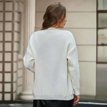 Women's Knit Cardigans Open Front Long Sleeve V Neck Button Down Loose Sweaters