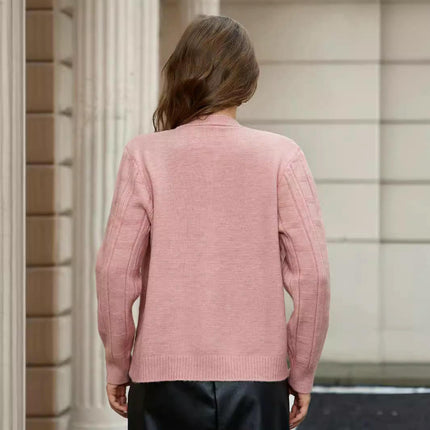 Women's Casual Open Front V Neck Long Sleeve Knit Cardigans Sweaters
