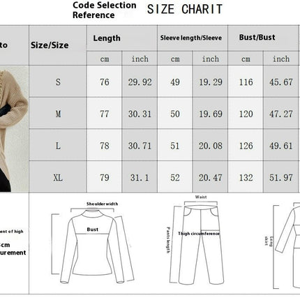 Women's Long Sleeve Knit Long Cardigan Open Front Sweater Outerwear