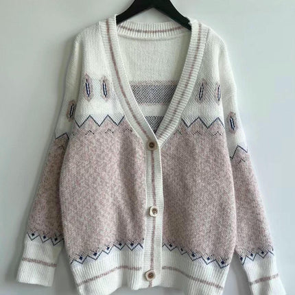 Womens Cardigans Casual Long Sleeve Knit Button Down Print Sweaters