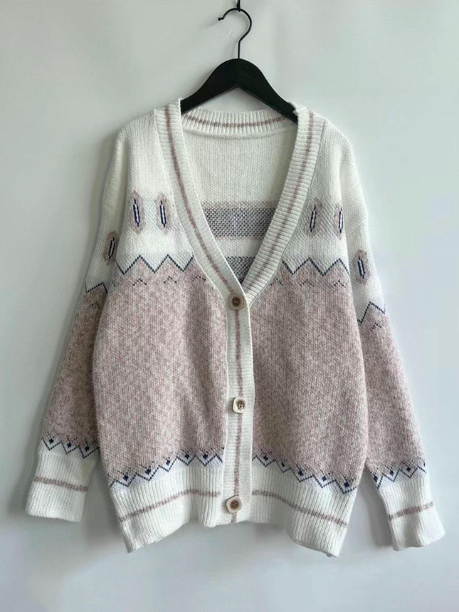 Womens Cardigans Casual Long Sleeve Knit Button Down Print Sweaters