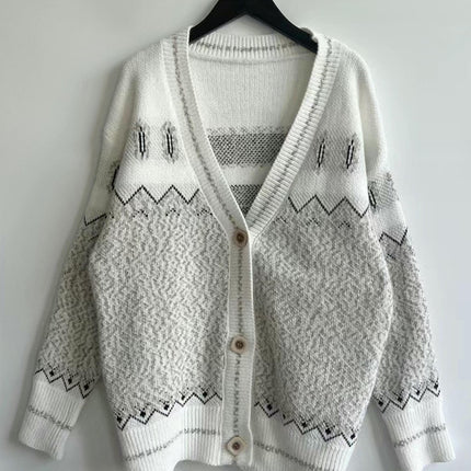 Womens Cardigans Casual Long Sleeve Knit Button Down Print Sweaters