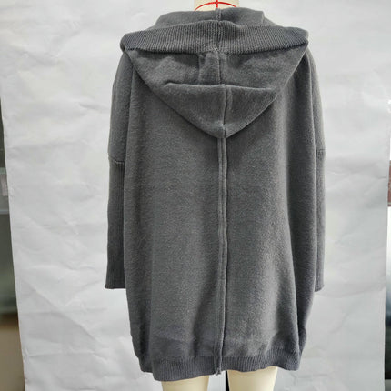 Women's Long Sleeve Open Front Hoodie Knit Sweater Cardigan Outwear