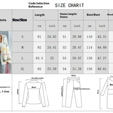 Womens Cardigan Long Sleeve Open Front Striped Loose Knit Sweater with Pockets