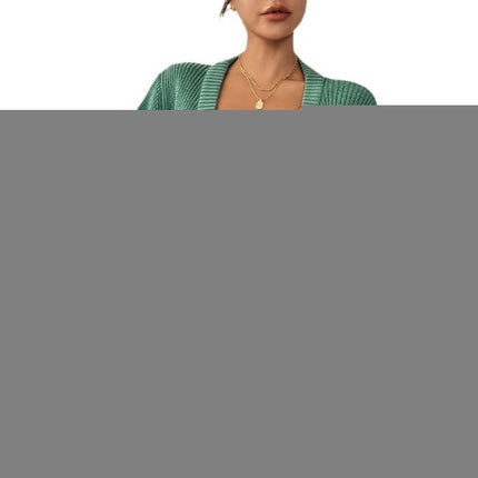 Womens V Neck Long Sleeve Button Down Open Front Knit Cardigan Sweaters