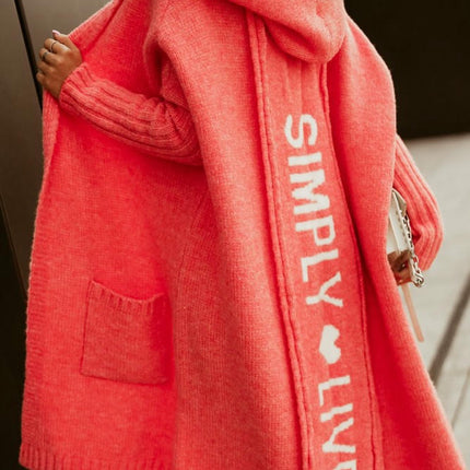Womens Long Cardigans Knitted Open Front Oversized Hooded Outerwear Sweater