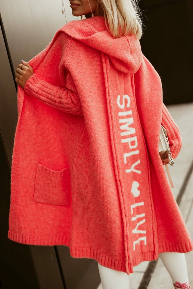 Womens Long Cardigans Knitted Open Front Oversized Hooded Outerwear Sweater