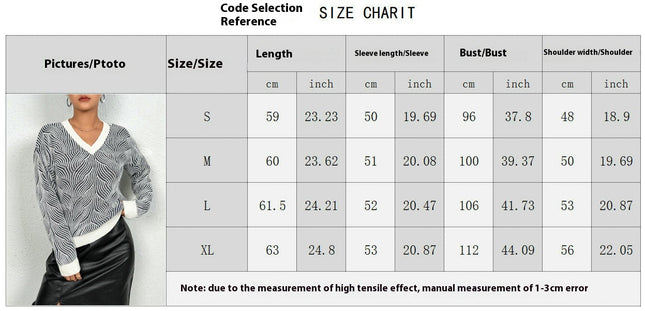 Womens V Neck Long Sleeve Knit Color Block Trendy Pullover Sweater