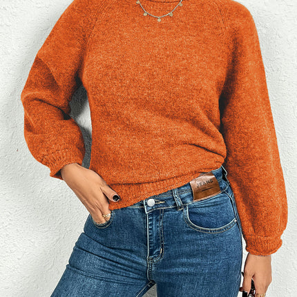 Women's Crewneck Sweater Long Sleeve Ribbed Knit Pullover Jumper Tops