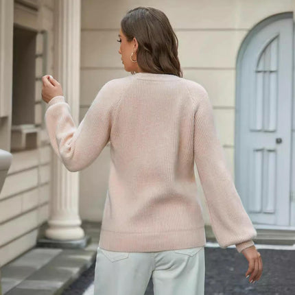 Womens Fall Pullover Crewneck Tops Long Sleeves Jumper Sweater