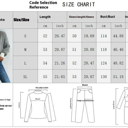 Women's Striped Sweater Long Sleeve Crew Neck Knit Fall Winter Pullover Tops