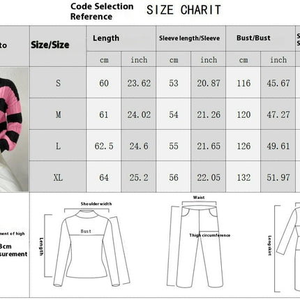 Women's Cable Knit Long Sleeve Sweater Pullover V Neck Color Block Striped Tops