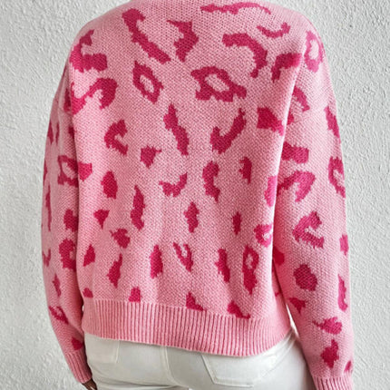 Sweaters for Women Crewneck Long Sleeve Color Block Loose Knit Pullover Tops