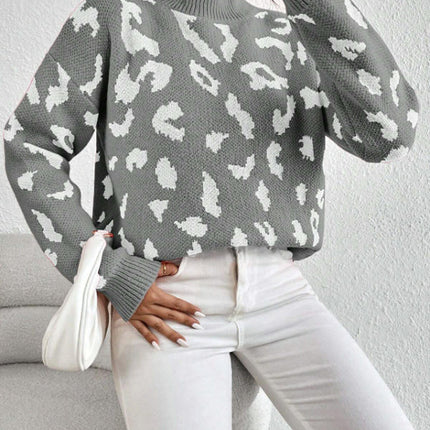 Sweaters for Women Crewneck Long Sleeve Color Block Loose Knit Pullover Tops