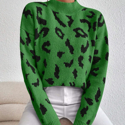 Sweaters for Women Crewneck Long Sleeve Color Block Loose Knit Pullover Tops