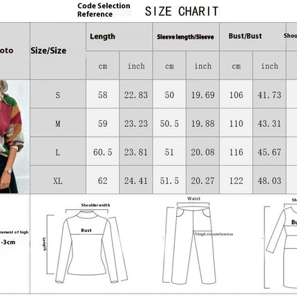 Women's Long Sleeve Crewneck Sweater Fall Color Block Knitted Pullover Top