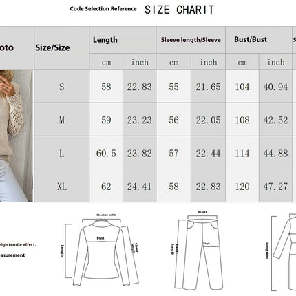 Women Knitted V Neck Hollow Sweater Casual Long Sleeve Pullover Tops