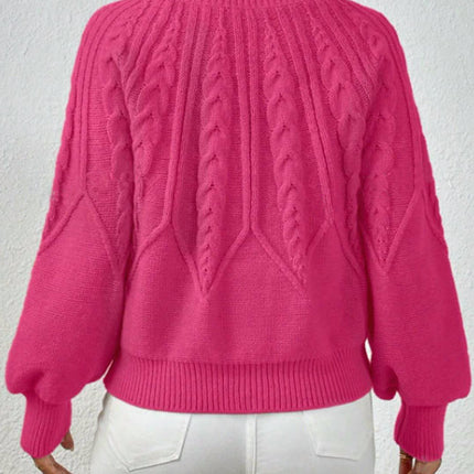 Sweaters for Women Crewneck Lantern Long Sleeve Casual Cable Knit Pullover Tops