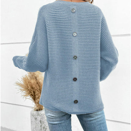 Women's Fall Batwing Long Sleeve Crew Neck Knit Pullover Sweater Tops