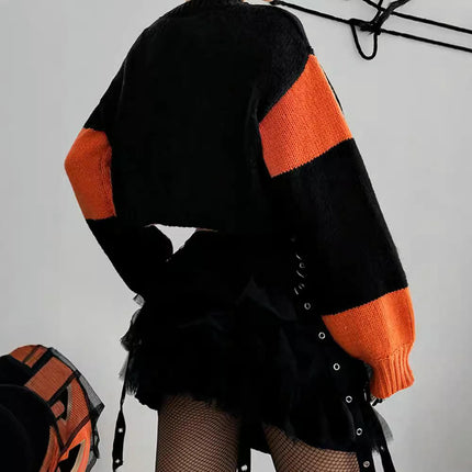 Women Ghost Halloween Cropped Long Sleeve Open Front Knitt Cardigan Sweater