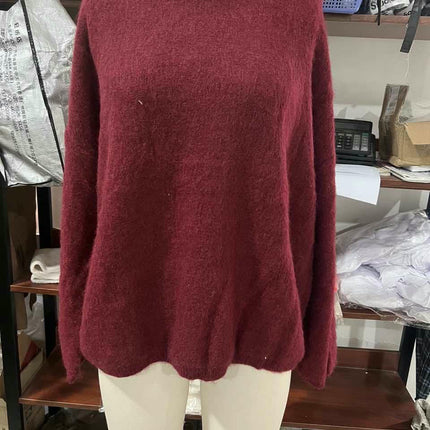 Women Fuzzy Fall Winter Long Sleeve Knit Pullover Crewneck Sweater