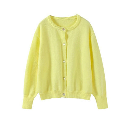 Womens Cardigan Button Down Crewneck Long Sleeve Fall Trendy Knit Sweaters