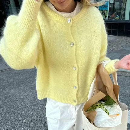 Womens Cardigan Button Down Crewneck Long Sleeve Fall Trendy Knit Sweaters