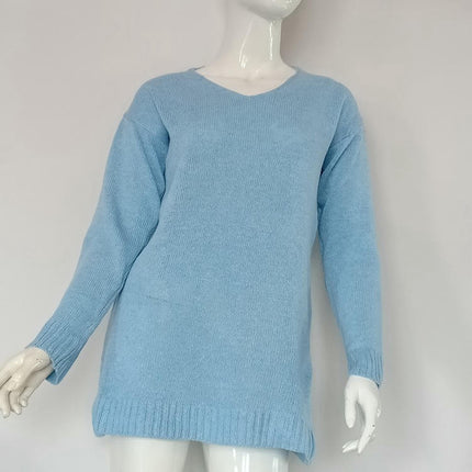 Long Sleeve Sweaters for Women V Neck Casual Knit Fall Loose Pullover Tops