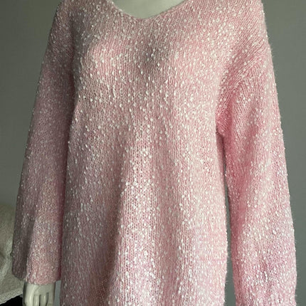 Women's Casual V Neck Sweaters Long Sleeve Pullover Knit Jumper Tops