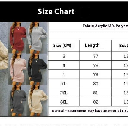 Women's Mock Neck Long Sleeve Bodycon Pullover Mini Sweater Dress