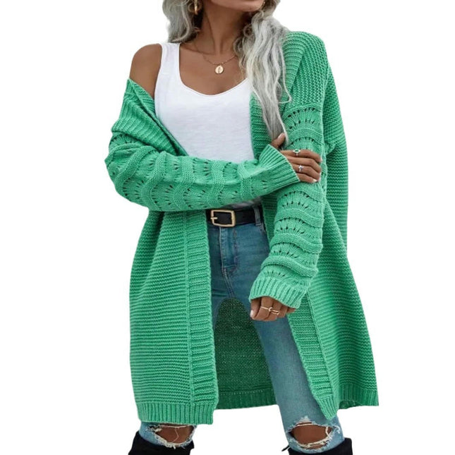 Plus Size Long Sleeve Knit Long Cardigan for Women Fall Winter Open Front Sweaters