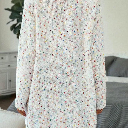 Womens Cardigan Color Block Long Sleeve Open Front Chunky Knit Sweater