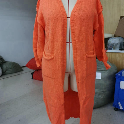 Long Sweaters for Women Open Front Long Sleeve Knit Cardigans with Pockets