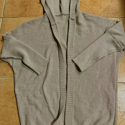 Womens Casual Long Sleeve Open Front Cardigan Hooded Knit Long Sweaters