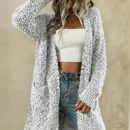 Women's Long Cardigans Open Front Casual Knit Sweater with Pockets