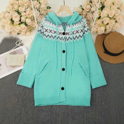Women's Hooded Cardigan Sweater Long Sleeve Button Down Knit Coat