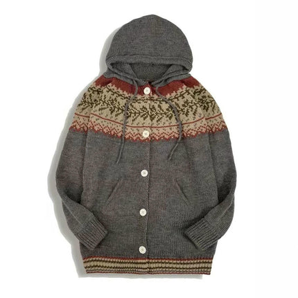 Women's Casual Hooded Cardigan Long Sleeve Button Down Sweater Coat