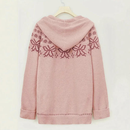 Womens Casual Long Sleeve Cardigan Hooded Button Down Sweaters Outwear Coat