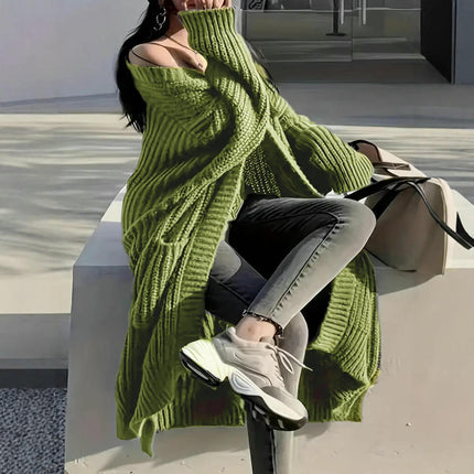 Women's Cardigan Long Sleeve Solid Chunky Knit Open Front Sweaters